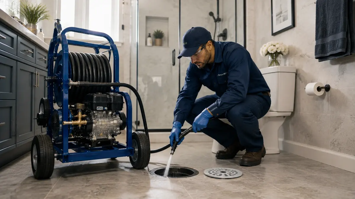 Bathroom Drain Hydro Jetting in Woodland Hills