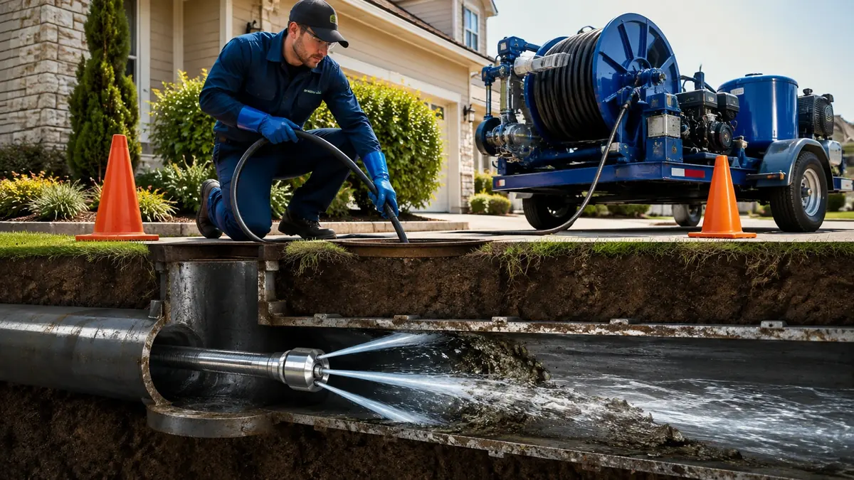 Main Sewer Line Hydro Jet Cleaning in Woodland Hills